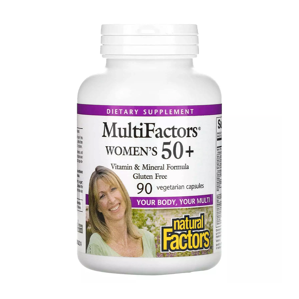 Мультивітаміни для жінок Natural Factors MultiFactors Women's 50+ Vitamin &amp; Mineral від 50 років, 90 вегетаріанських капсул